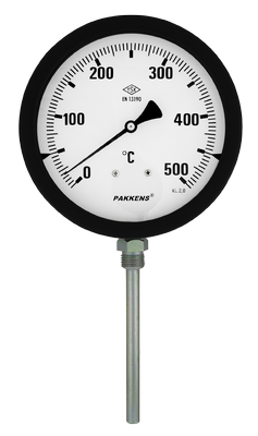 PAKKENS Alt Bağlantılı Termometre Ø100mm 500°C 25cm