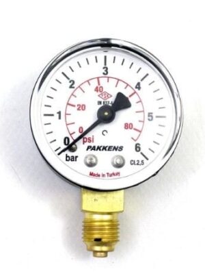 PAKKENS Alt Bağlantılı Manometre Ø63 mm 6 Bar
