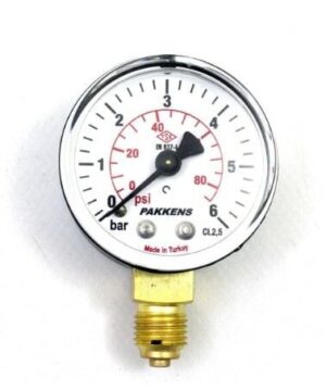 PAKKENS Alt Bağlantılı Kuru Tip Manometre Ø63 mm 6 Bar