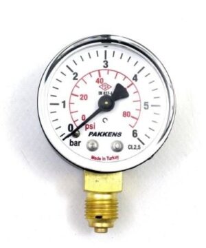 PAKKENS Alt Bağlantılı Manometre Ø63 mm 6 Bar