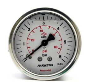 Pakkens Arka Bağlantılı Pano Tipi Gliserinli Manometre Ø63 mm 6 Bar
