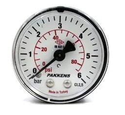 Pakkens Arka Bağlantılı Kuru Tip Manometre Ø40 40mm 6 Bar