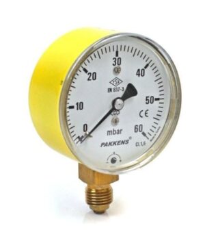 PAKKENS Alt Bağlantılı Kapsül Diyaframlı Manometre Ø100 mm 60 mbar