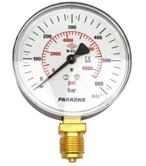 PAKKELS Alt Bağlantılı Manometre Ø63 mm 600 Bar