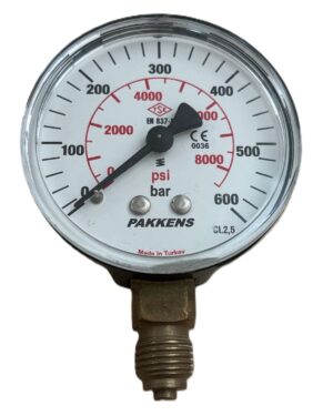 PAKKENS Alt Bağlantılı Manometre Ø63 mm 0-600 Bar
