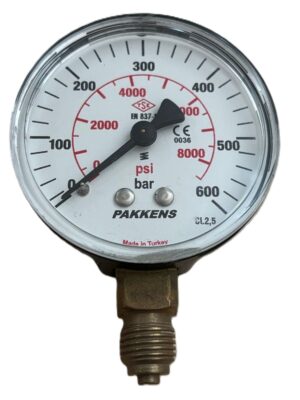 PAKKENS Alt Bağlantılı Manometre Ø63 mm 0-600 Bar