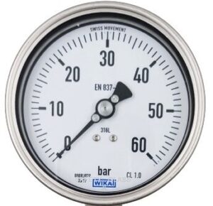 WIKA Arka Bağlantılı Ekseni Kaçık Manometre Ø100mm