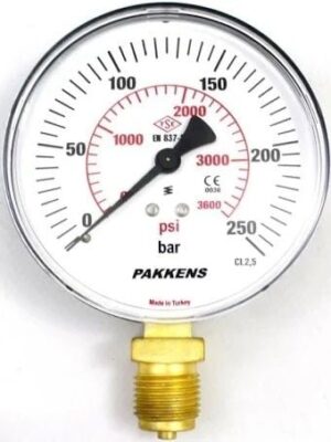 PAKKENS Alt Bağlantılı Manometre Plastik Gövde Ø63 mm 250 Bar