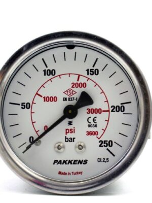 Pakkens Arka Bağlantılı Pano Tipi Manometre Ø63 mm 250 Bar