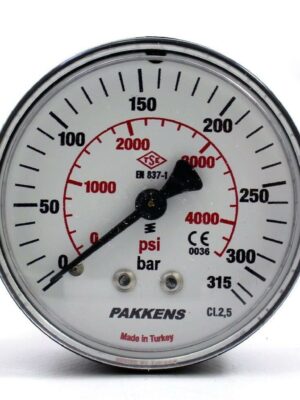 Pakkens Arka Bağlantılı Manometre Ø63 mm 315 Bar