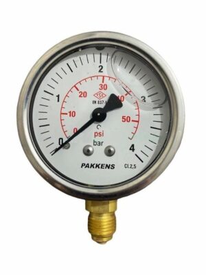 Pakkens Alt Bağlantılı Gliserinli Manometre Ø63 mm 4 Bar