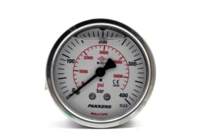 PAKKENS Arka Bağlantılı Gliserinli Manometre Ø63 mm 400 Bar 1/4''