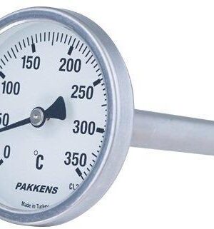 PAKKENS Arka Bağlantılı Bimetal Termometre Ø63mm 400°C 20cm KL 2,0