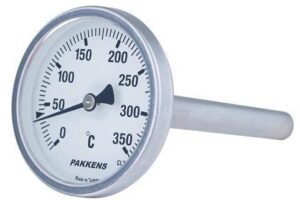 PAKKENS Arka Bağlantılı Bi-Metal Termometre Ø63mm 500°C 20cm CL 2,0