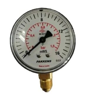 PAKKENS Alt Bağlantılı Hidrometre Ø63 mm 16 mWs 1/4''