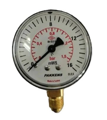 PAKKENS Alt Bağlantılı Hidrometre Ø63 mm 16 mWs 1/4''