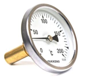 PAKKENS Arka Bağlantılı Bi-Metal Termometre Ø63mm 200°C 1/2''