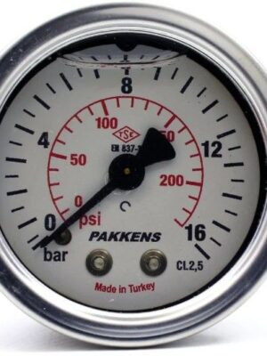 PAKKENS Gliserinli Manometre 63 mm 0-16 Bar 1/4'' Arka