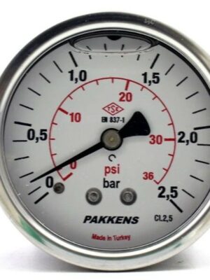 PAKKENS Gliserinli Manometre 63 mm 2.5 Bar 1/4''