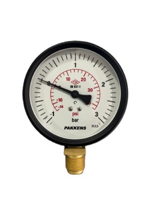 PAKKENS Alt Bağlantılı Manovakummetre Ø100mm -1/+3 Bar