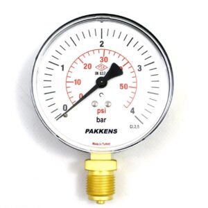 PAKKENS Alt Bağlantılı Kuru Tip Manometre R 1/4'' 4 Bar 50 mm