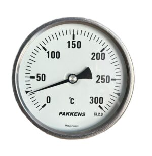 PAKKENS Arka Bağlantılı Bi-Metal Termometre Ø100mm 300°C