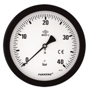 PAKKENS Arka Bağlantılı Manometre Ø100 mm 400 Bar 1/4''