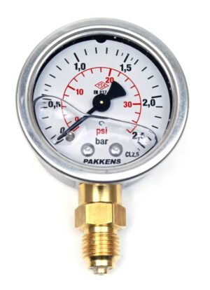 PAKKENS Alt Bağlantılı Gliserinli Manometre Ø50 mm 2,5 Bar