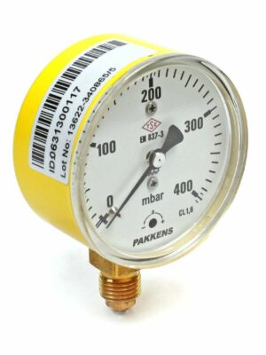 PAKKENS Alt Bağlantılı Kapsül Diyaframlı Manometre Ø63 mm 400 mbar