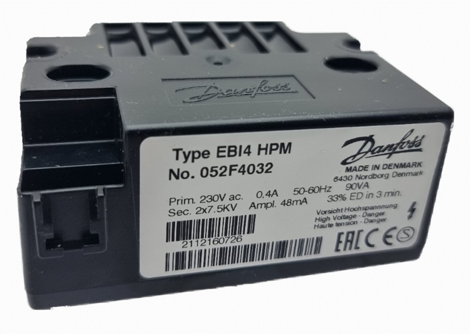 DANFOSS EBI4 Çift Çıkışlı Ateşleme Trafosu 2x7500V