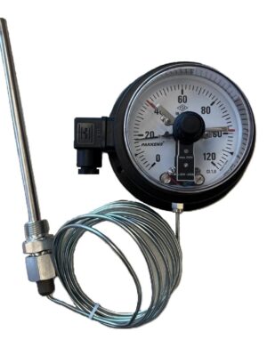 Pakkens Gaz Dolgulu Kontaklı Termometre Ø100mm 120°C 3mt CL 1,0