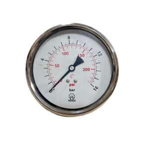 HERDE Gliserinli Manometre Ø100 mm 16 Bar Arka Bağlantılı