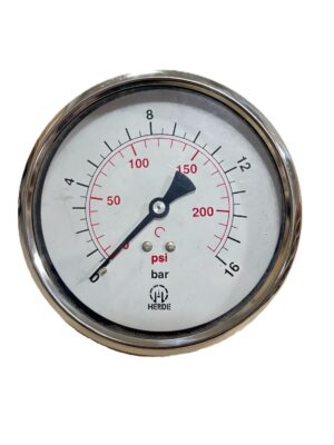 HERDE Gliserinli Manometre Ø100 mm 16 Bar Arka Bağlantılı