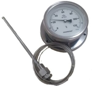 PAKKENS Alt Bağlantılı Gaz Dolgulu Termometre Ø100mm 120°C