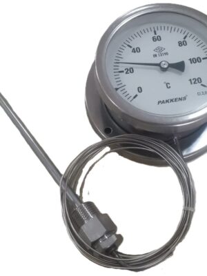 PAKKENS Alt Bağlantılı Gaz Dolgulu Termometre Ø100mm 120°C