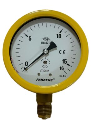 PAKKENS Kapsül Diyaframlı Manometre Ø100 16 mBar