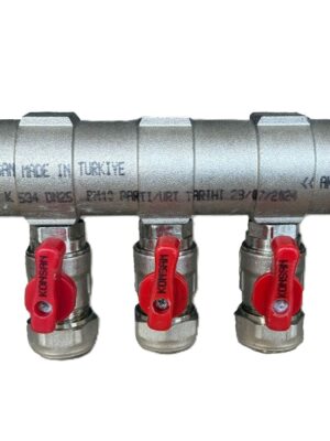 KONSAN 1 Mini Vanalı Kollektör 5 Çıkışlı Kırmızı
