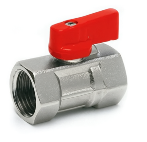 KONSAN Kırmızı Kollu Mini Küresel Vana Dişi x Dişi 1/4'' PN16