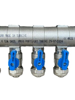 KONSAN 1 Mini Vanalı Kollektör 5 Çıkışlı Mavi