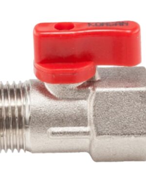 KONSAN Pirinç Mini Küresel Vana 1/4 Kırmızı Yeni Seri