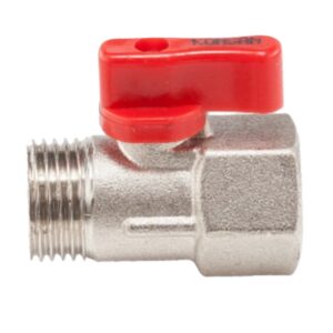 KONSAN Pirinç Mini Küresel Vana 1/4'' Kırmızı Yeni Seri