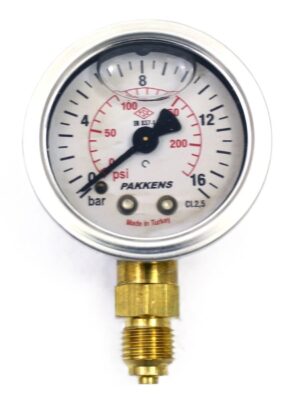 Pakkens Alt Bağlantılı Gliserinli Manometre R 1/2 16 Bar 100 mm