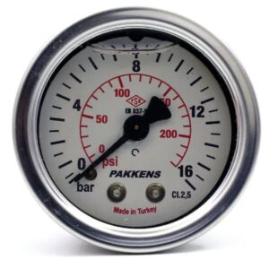 Pakkens Arka Bağlantılı Gliserinli Manometre 100 mm 16 Bar
