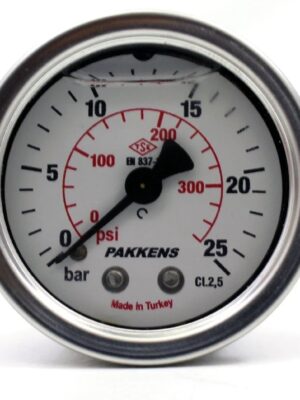 PAKKENS Arka Bağlantılı Gliserinli Manometre Ø63 25 Bar