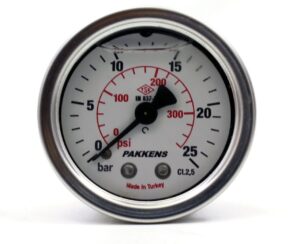 PAKKENS Arka Bağlantılı Gliserinli Manometre Ø63 0-25 Bar