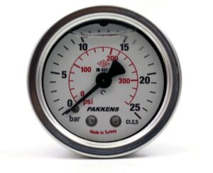 PAKKENS Arka Bağlantılı Gliserinli Manometre Ø63 25 Bar