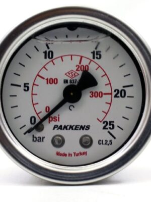 PAKKENS Arka Bağlantılı Gliserinli Manometre Ø63 0-25 Bar