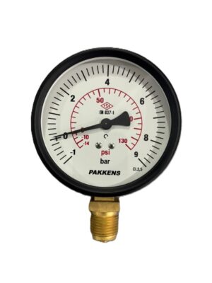 PAKKENS Alt Bağlantılı Manovakummetre Ø100 mm -1/+9 Bar