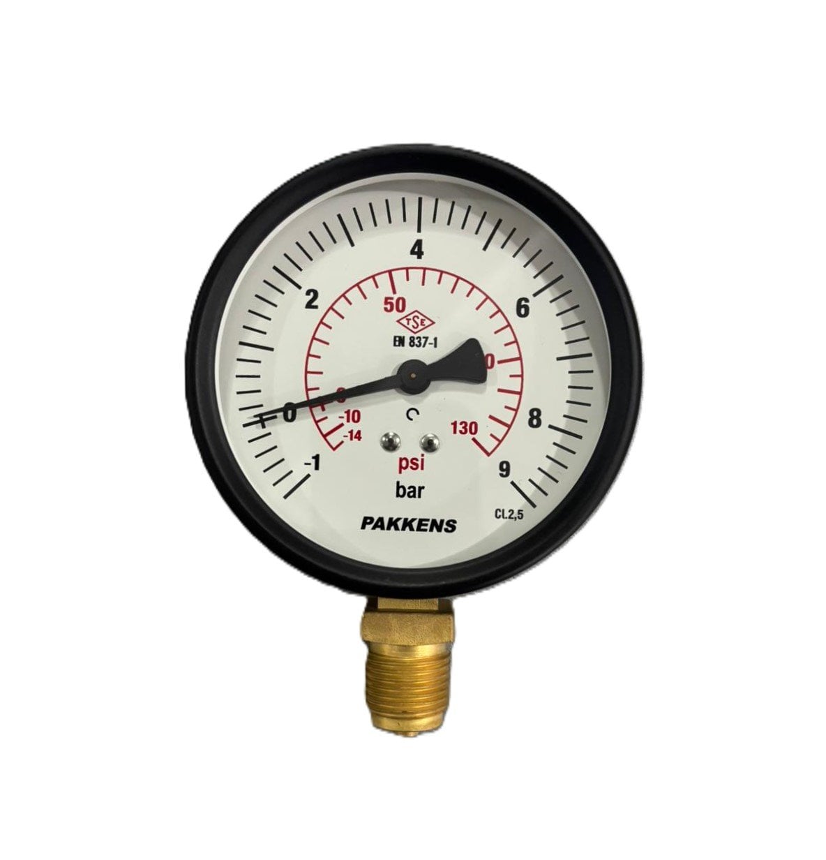 PAKKENS Alt Bağlantılı Manovakummetre Ø100 mm -1/+9 Bar