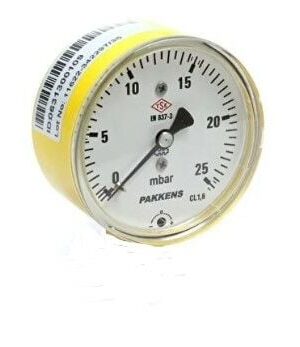 PAKKENS Kapsül Diyaframlı Manometre Ø63 mm 25 mbar
